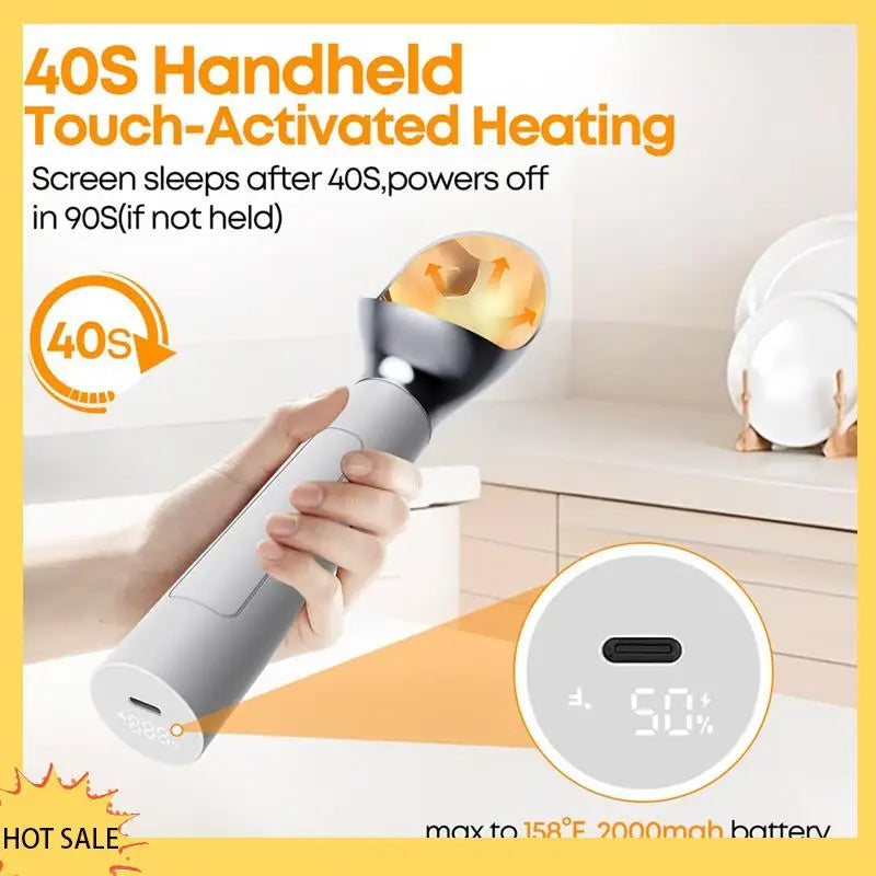 A66Z Heated Electric Ice Cream Scoop with LED Display – Handheld Scooper for Hard Ice Cream