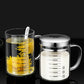 Borosilicate Glass Measuring Beaker Mug – 400ml Milk Cup with Handle