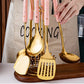 7-Piece Stainless Steel Kitchen Utensil Set with Ceramic Handles – Nordic Style