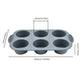 Silicone 6-Cup Cake Mould – Non-Stick Muffin Tray for Baking Cupcakes, Cakes and Biscuits
