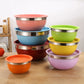 Stainless Steel Salad Mixing Bowl with Lid and Non-Slip Silicone Base – Various Sizes Available
