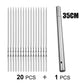 20pcs Stainless Steel BBQ Skewers – Reusable Flat Rotating Sticks for Grill & Garden BBQ