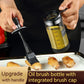 Silicone Oil Brush with Glass Bottle – High Temp Resistant, Non-Shedding, for Kitchen & BBQ