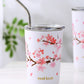 Cherry Blossom Stainless Steel Thermal Mug – Leak-Proof Travel Cup with Lid, 360–560ml