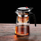 Heat Resistant Glass Teapot with One-Click Filtering – Tea and Coffee Maker with Water Separation