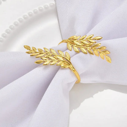 Golden Leaf Napkin Rings – Elegant Table Décor for Special Occasions