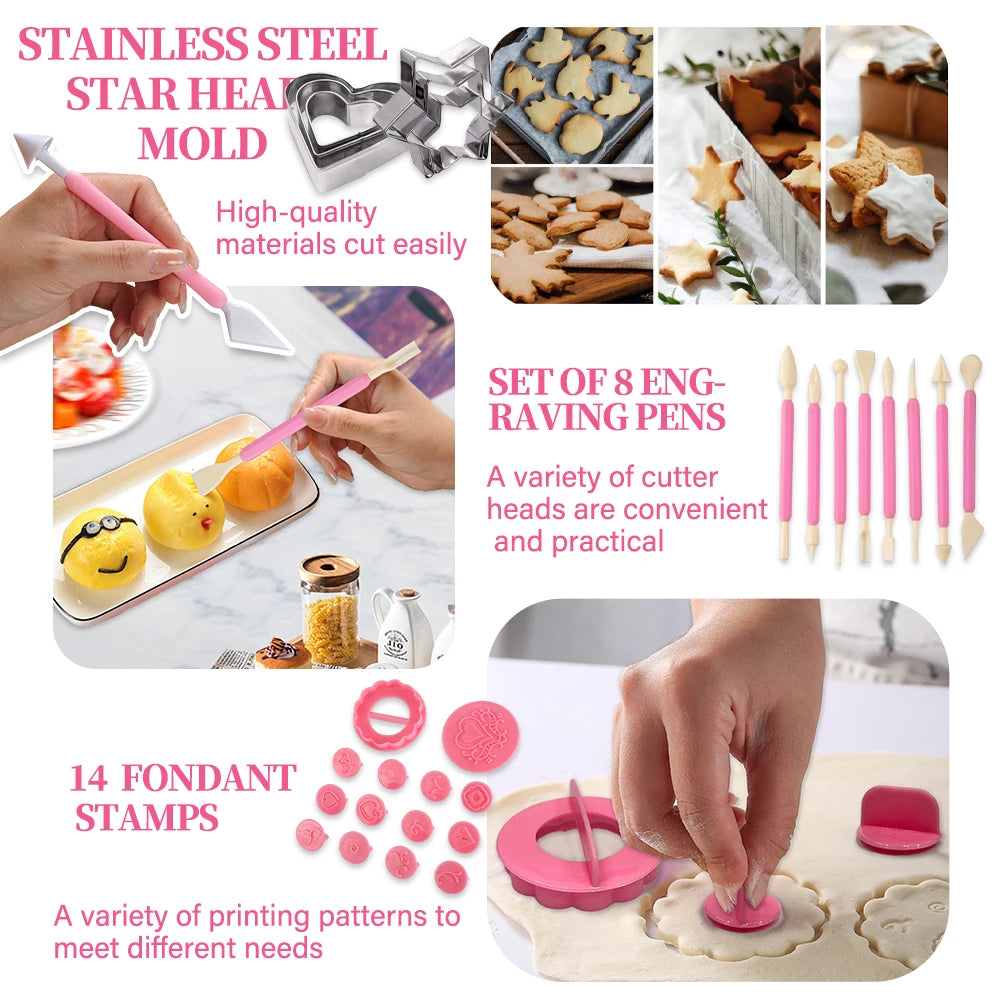 255-Piece Cake Decorating Kit with Turntable, Piping Bags & Nozzles for Baking Lovers