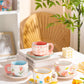 300ml Cute Ceramic Mug – Hand-Pinched Heart & Flower Pattern Coffee & Tea Cup
