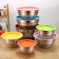 Stainless Steel Salad Mixing Bowl with Lid and Non-Slip Silicone Base – Various Sizes Available