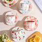 300ml Cute Ceramic Mug – Hand-Pinched Heart & Flower Pattern Coffee & Tea Cup