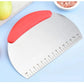 Stainless Steel Flour and Dough Cutter with Scale – Kitchen Scraper for Baking and Cooking