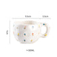 300ml Cute Ceramic Mug – Hand-Pinched Heart & Flower Pattern Coffee & Tea Cup