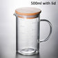 Glass Measuring Cup with Handle and Lid – 250ml to 1000ml Food Grade Measuring Jug