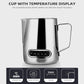 Milk Frothing Pitcher with Temperature Display – Stainless Steel Jug for Latte Art 350/600ml