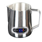 Milk Frothing Pitcher with Temperature Display – Stainless Steel Jug for Latte Art 350/600ml