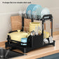 2 Tier Dish Drying Rack with Drainboard – Countertop Dinnerware & Bowl Organiser