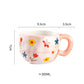 300ml Cute Ceramic Mug – Hand-Pinched Heart & Flower Pattern Coffee & Tea Cup