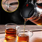 Heat Resistant Glass Teapot with One-Click Filtering – Tea and Coffee Maker with Water Separation
