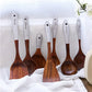 Solid Teak Wood Cooking Spatula – Non-Scratch Kitchen Utensil with Hanging Loop