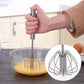 Semi-Automatic Stainless Steel Egg Beater – Self-Turning Hand Whisk Kitchen Tool