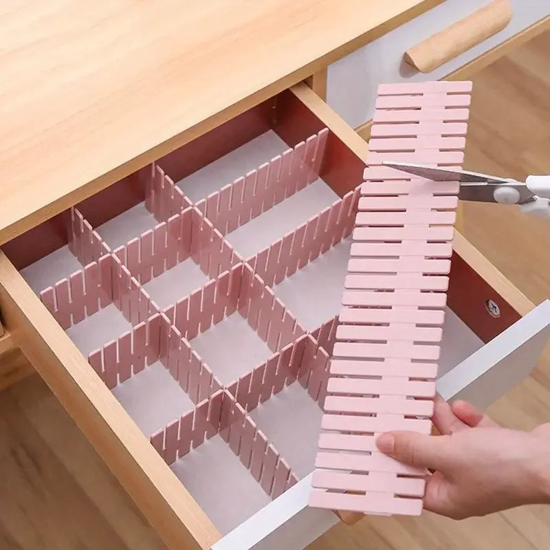 4pcs Adjustable Drawer Dividers – Custom Storage for Home, Office & Wardrobe Organisation