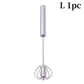 Semi-Automatic Stainless Steel Egg Beater – Self-Turning Hand Whisk Kitchen Tool