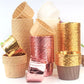 50pcs Gold Muffin Cupcake Liners – Oilproof Baking Cups for Weddings, Parties and Events