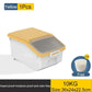 Storage Container with Lid, Wheels & Scoop – Airtight Grain & Cereal Dispenser