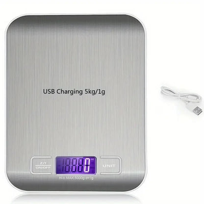 Kitchen Digital Scale – Multi-Function Electronic Weighing Scale with LCD Display and USB Charging