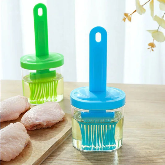 Silicone Oil Brush with Portable Bottle – High Temperature Resistant Baking and BBQ Tool