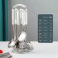7-Piece Stainless Steel Kitchen Utensil Set with Ceramic Handles – Nordic Style