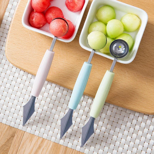 Fruit Carving Knife and Melon Scoop – 2-in-1 Stainless Steel Fruit & Ice Cream Ball Maker