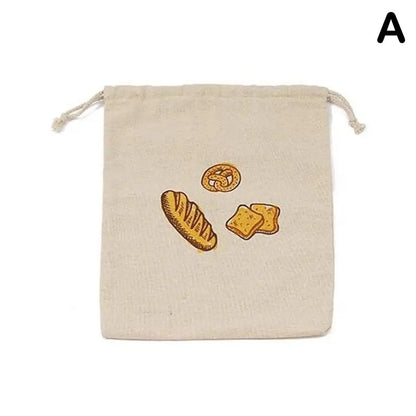 Reusable Linen Bread Storage Bag – Large Drawstring Unbleached Natural Organiser