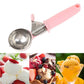 Stainless Steel Ice Cream Scooper – Pressable Fruit Spoon and Dual-Purpose Ball Scoop