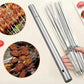 20pcs Stainless Steel BBQ Skewers – Reusable Flat Rotating Sticks for Grill & Garden BBQ