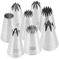 8pc Stainless Steel Piping Nozzles – Icing Tips Set for Cakes, Cupcakes & Biscuits