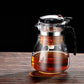Heat Resistant Glass Teapot with One-Click Filtering – Tea and Coffee Maker with Water Separation