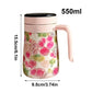 550ml Stainless Steel Insulated Teapot – Floral Thermos with Infuser for Home & Office