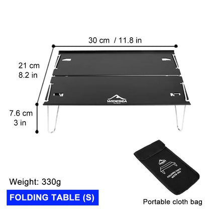 Widesea Foldable Camping Table – Ultralight Aluminium Desk for Outdoor, Hiking, and Picnic Use