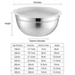 Stainless Steel Salad Mixing Bowl with Lid and Non-Slip Silicone Base – Various Sizes Available