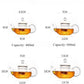 400ml/1000ml Heat-Resistant Glass Teapot with Strainer – Flower Kettle Kung Fu Teaware Set