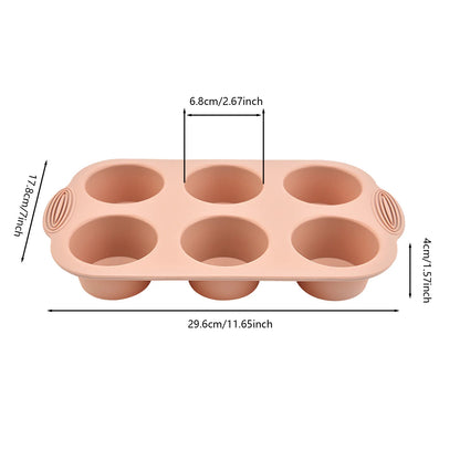 Silicone 6-Cup Cake Mould – Non-Stick Muffin Tray for Baking Cupcakes, Cakes and Biscuits