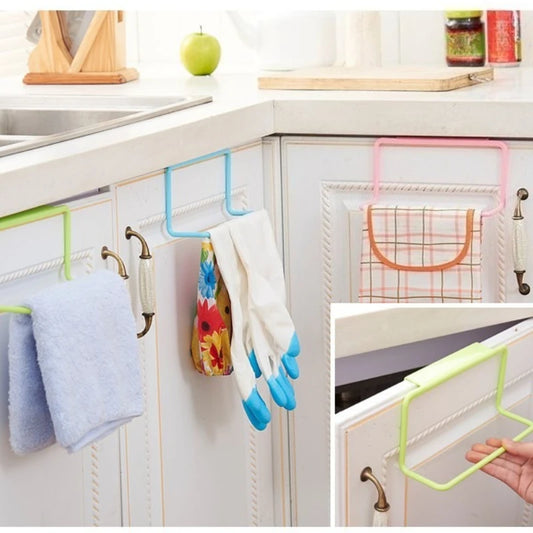 Cabinet Door Towel Rack – Multi-Functional Plastic Hanger for Kitchen Storage