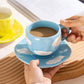 300ml Cute Ceramic Mug – Hand-Pinched Heart & Flower Pattern Coffee & Tea Cup