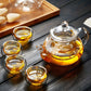 400ml/1000ml Heat-Resistant Glass Teapot with Strainer – Flower Kettle Kung Fu Teaware Set