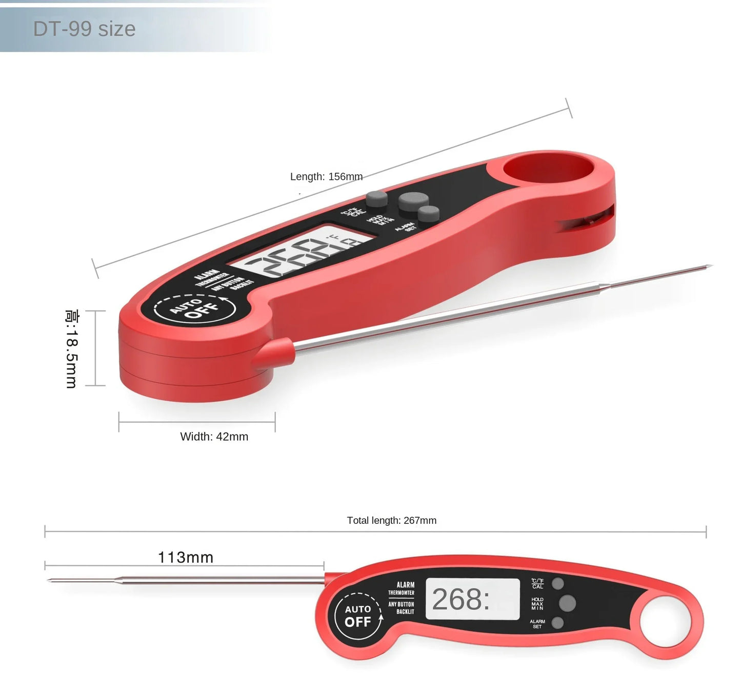Foldable Digital Thermometer – Instant Read for Cooking & Outdoor Use