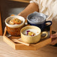 Ceramic Animal Face Coffee Mug – 300ml Cup with Lid & Dish for Breakfast, Tea or Gifting