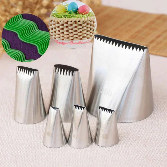 Basket Weave Icing Nozzles – Stainless Steel Piping Tips for Cake & Cupcake Decorating