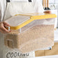 Storage Container with Lid, Wheels & Scoop – Airtight Grain & Cereal Dispenser