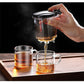 Heat Resistant Glass Teapot with One-Click Filtering – Tea and Coffee Maker with Water Separation